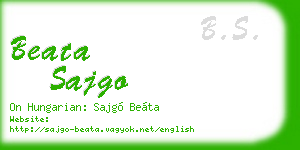 beata sajgo business card