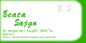 beata sajgo business card